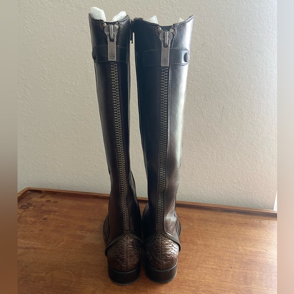 Arturo Chiang Falicity Tall Riding Boots Brown Zipper Detail Size 7.5 - Picture 5 of 15